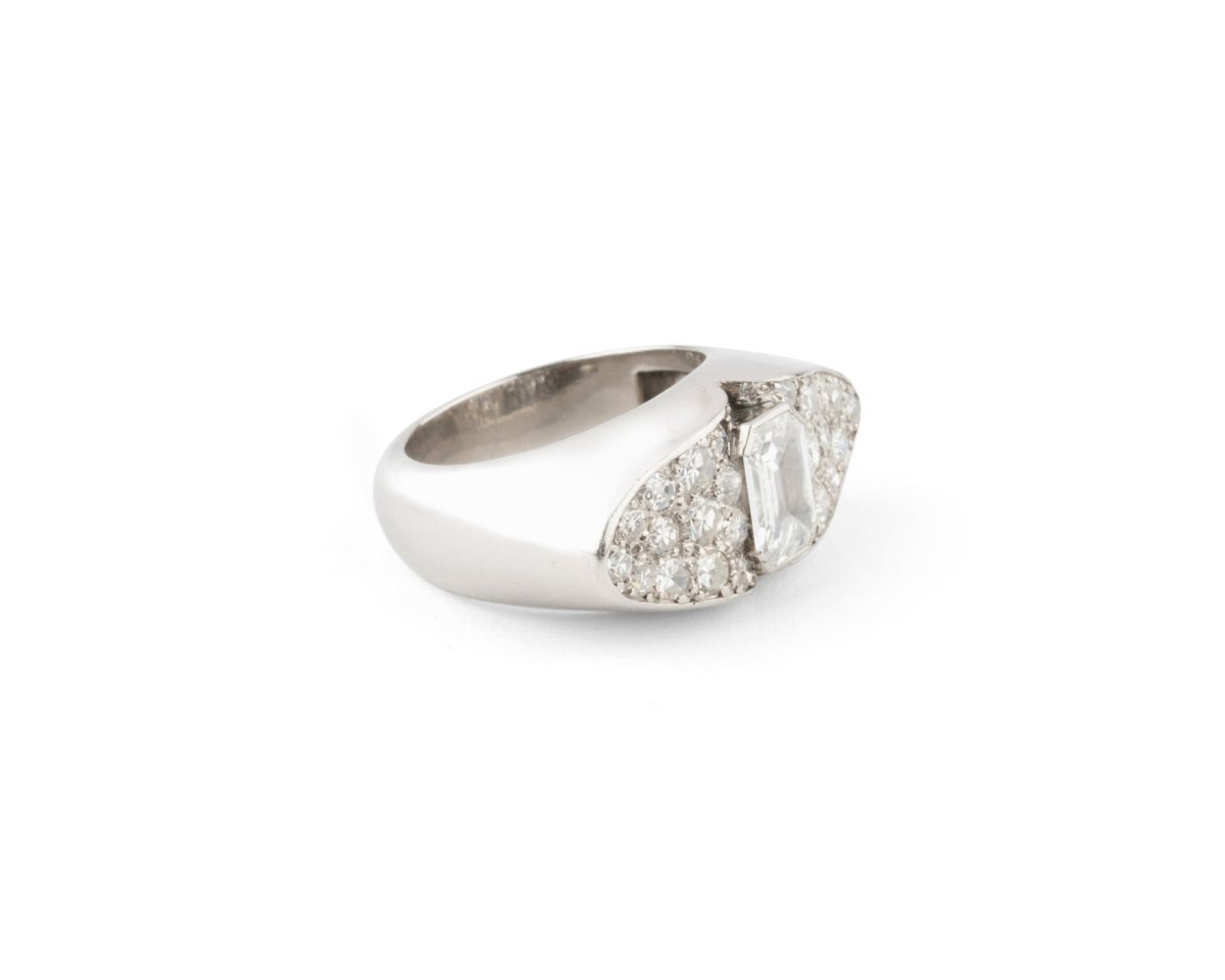 Bague Tank en or blanc et diamants - Castafiore