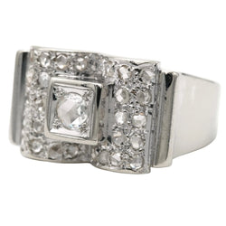 Bague Tank en or blanc et diamants - Castafiore