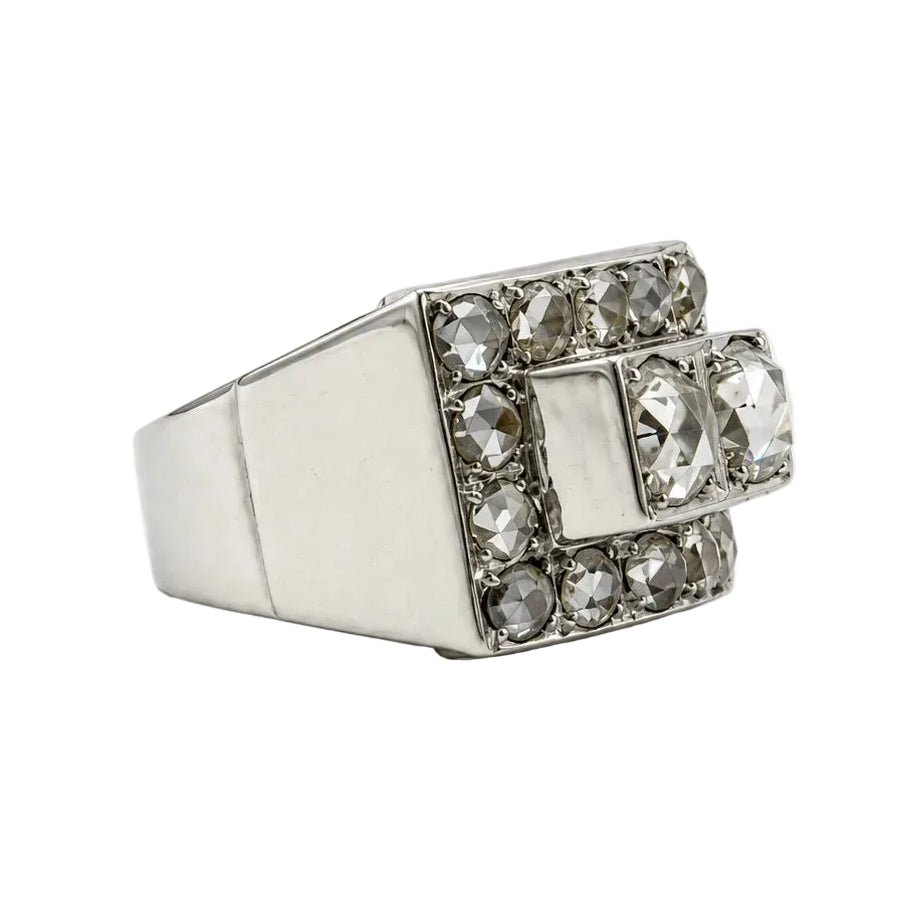 Bague Tank en or blanc et diamants - Castafiore