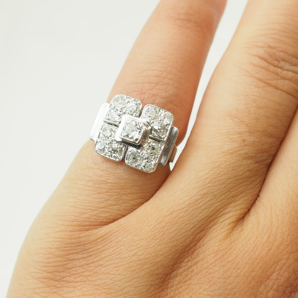 Bague Tank en or blanc et diamants - Castafiore