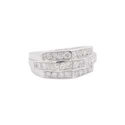 Bague Tank en or blanc et diamants - Castafiore