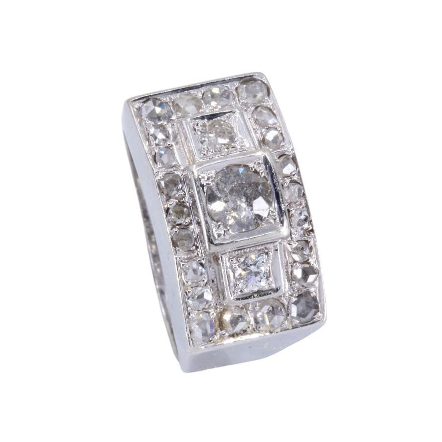 Bague Tank en or blanc et diamants - Castafiore