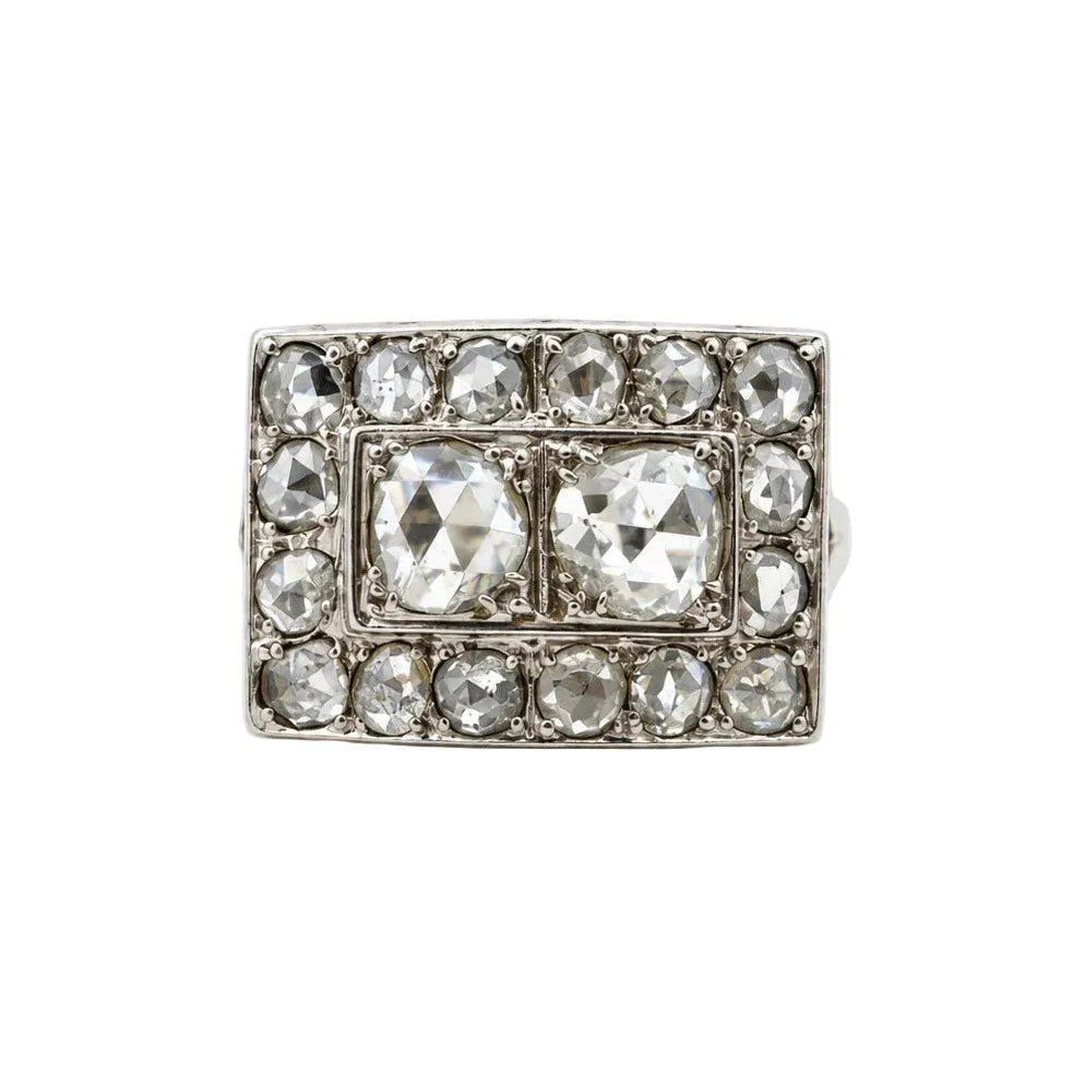 Bague Tank en or blanc et diamants - Castafiore