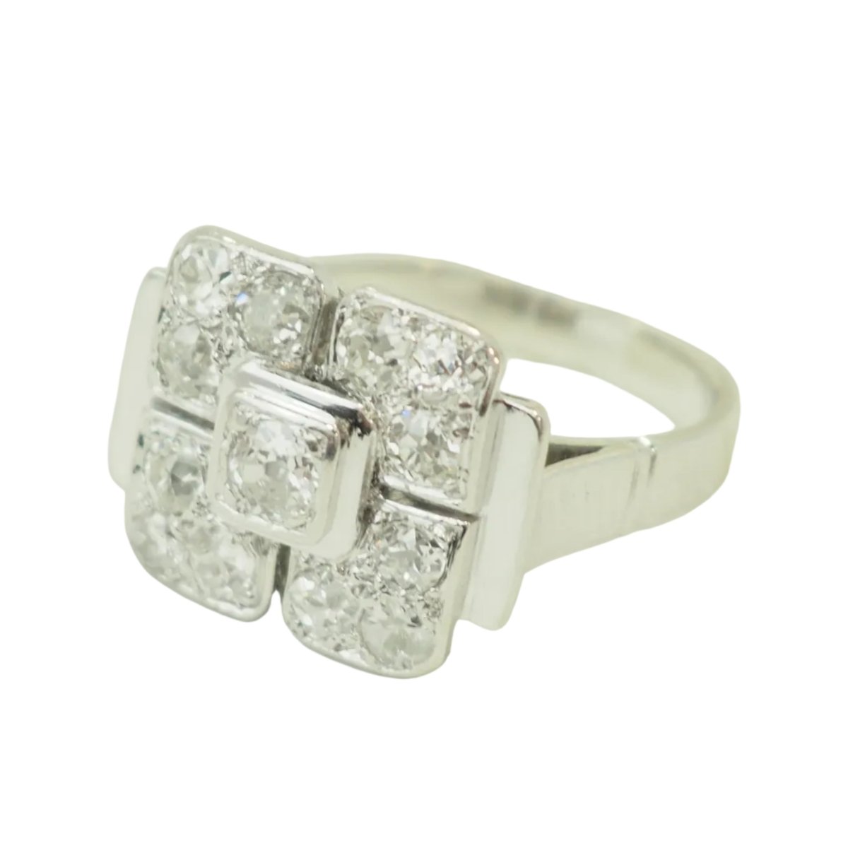 Bague Tank en or blanc et diamants - Castafiore