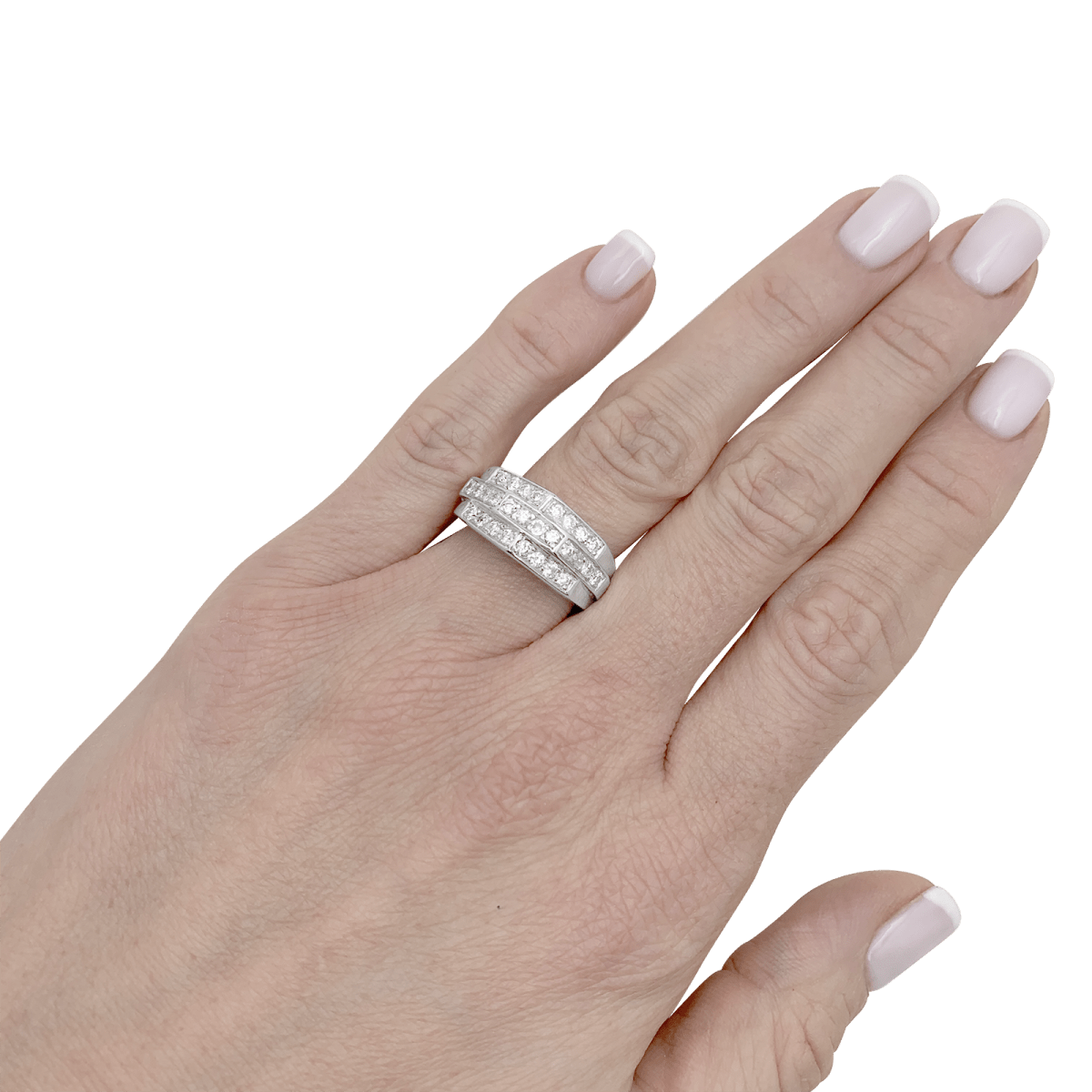 Bague Tank en or blanc et diamants - Castafiore