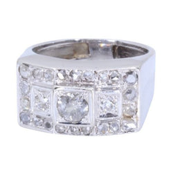 Bague Tank en or blanc et diamants - Castafiore