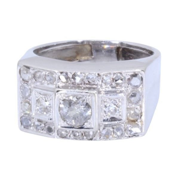 Bague Tank en or blanc et diamants - Castafiore