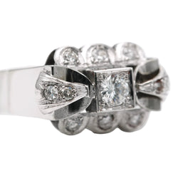 Bague Tank en or blanc et diamants - Castafiore