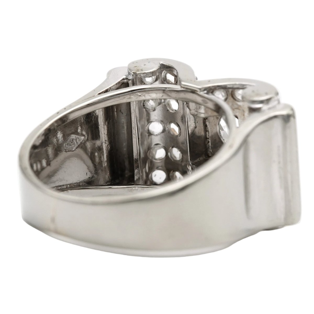 Bague Tank en or blanc et diamants - Castafiore