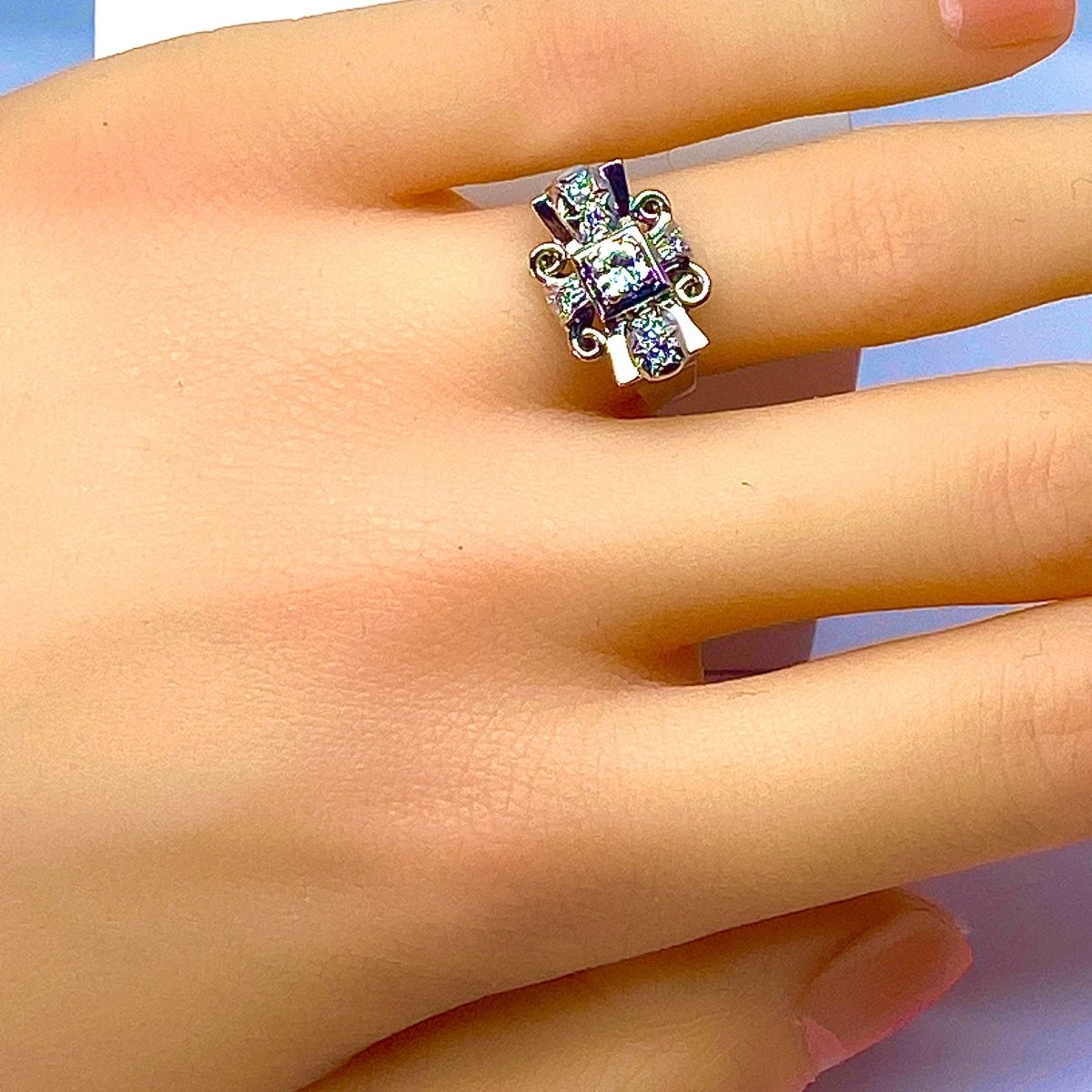 Bague Tank en or blanc et diamants - Castafiore