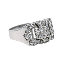 Bague Tank en or blanc et diamants - Castafiore