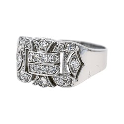 Bague Tank en or blanc et diamants - Castafiore