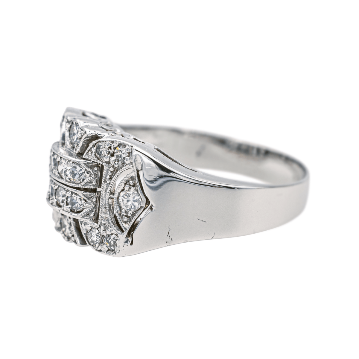 Bague Tank en or blanc et diamants - Castafiore