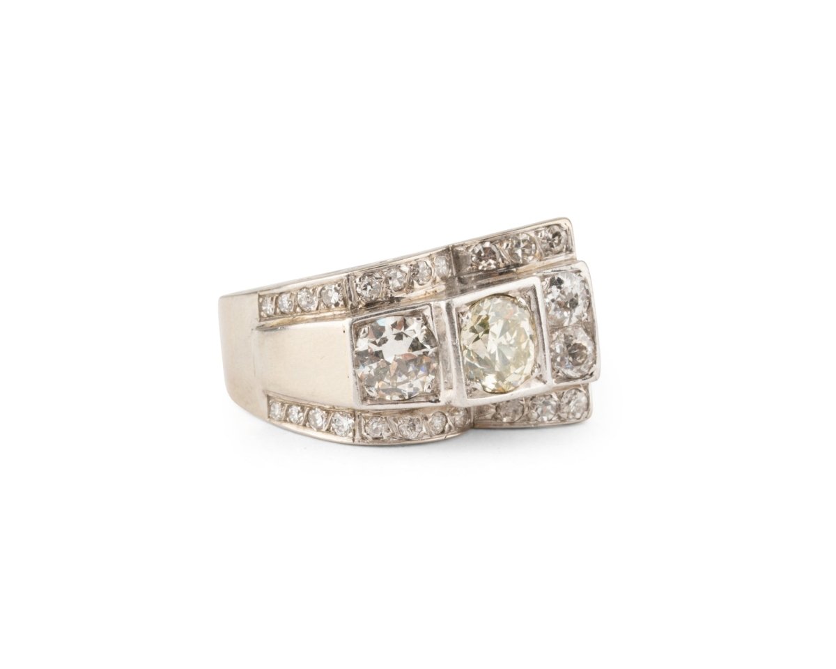 Bague Tank en or blanc et diamants - Castafiore