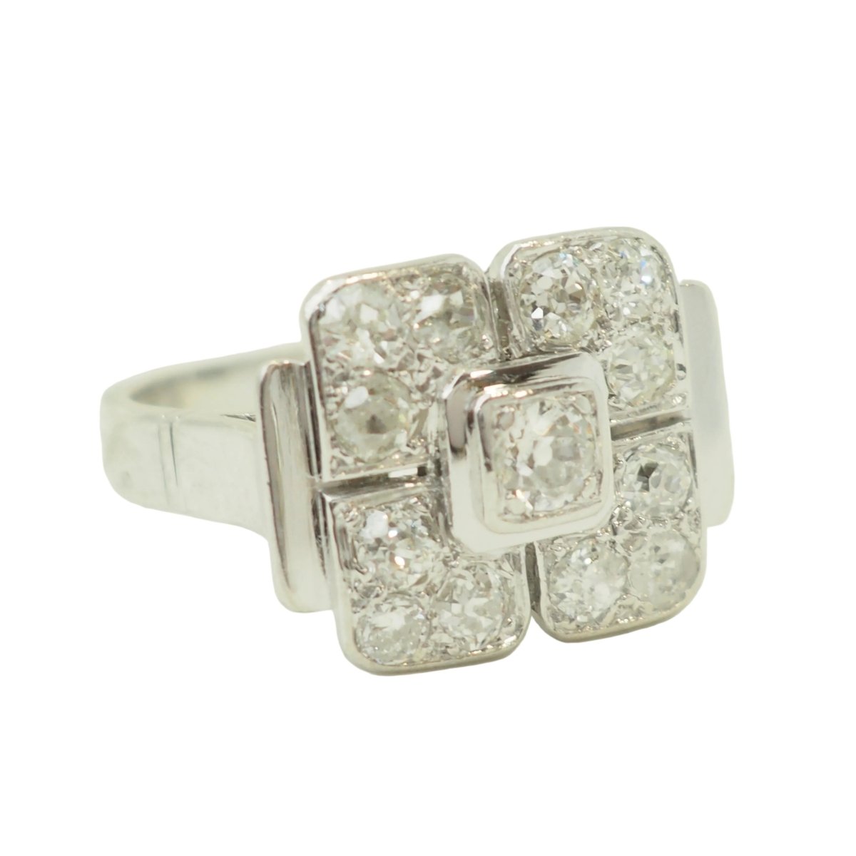 Bague Tank en or blanc et diamants - Castafiore