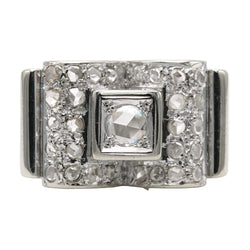 Bague Tank en or blanc et diamants - Castafiore