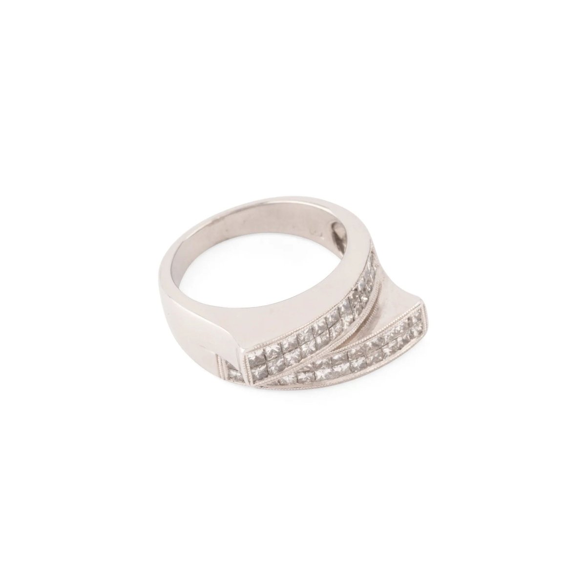 Bague Tank en or blanc et diamants - Castafiore