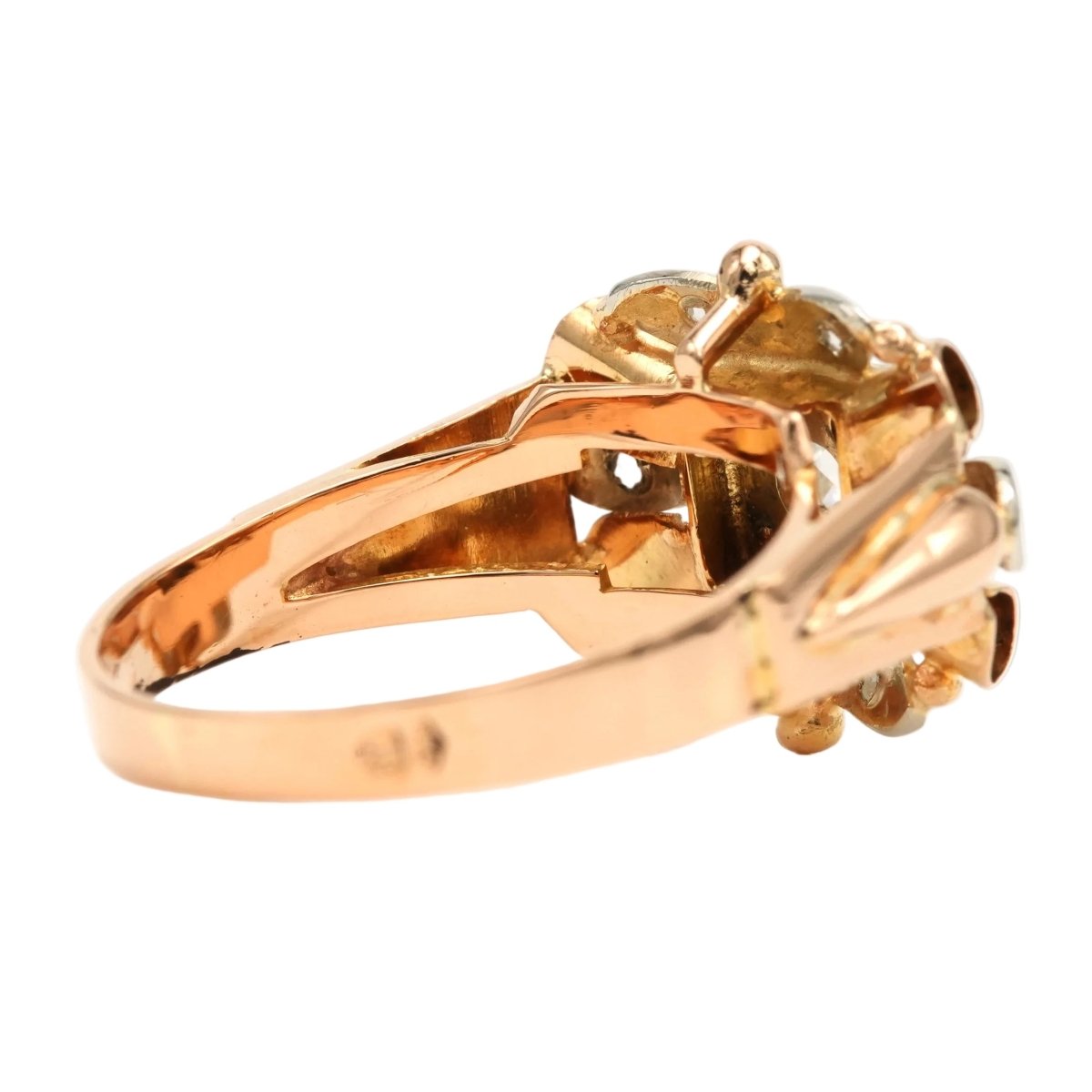 Bague Tank en or blanc, or jaune et diamants - Castafiore