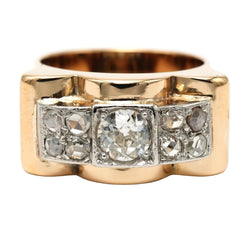 Bague Tank en or blanc, or jaune et diamants - Castafiore