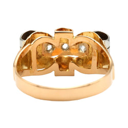 Bague Tank en or blanc, or jaune et diamants - Castafiore