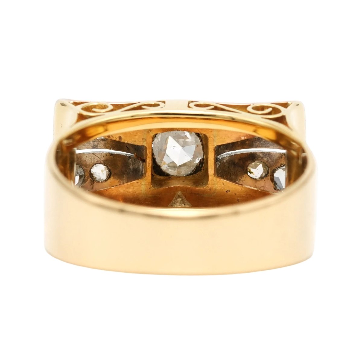 Bague Tank en or blanc, or jaune et diamants - Castafiore