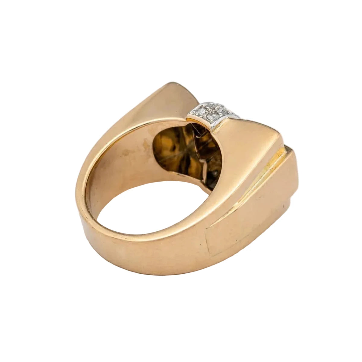 Bague Tank en or blanc, or jaune et diamants - Castafiore
