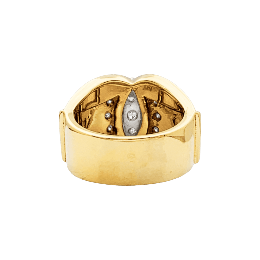Bague Tank en or blanc, or jaune et diamants - Castafiore