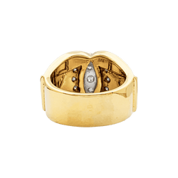 Bague Tank en or blanc, or jaune et diamants - Castafiore
