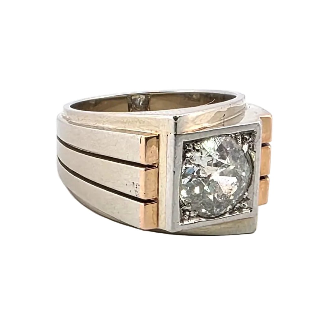 Bague Tank en or blanc, or jaune et diamants - Castafiore