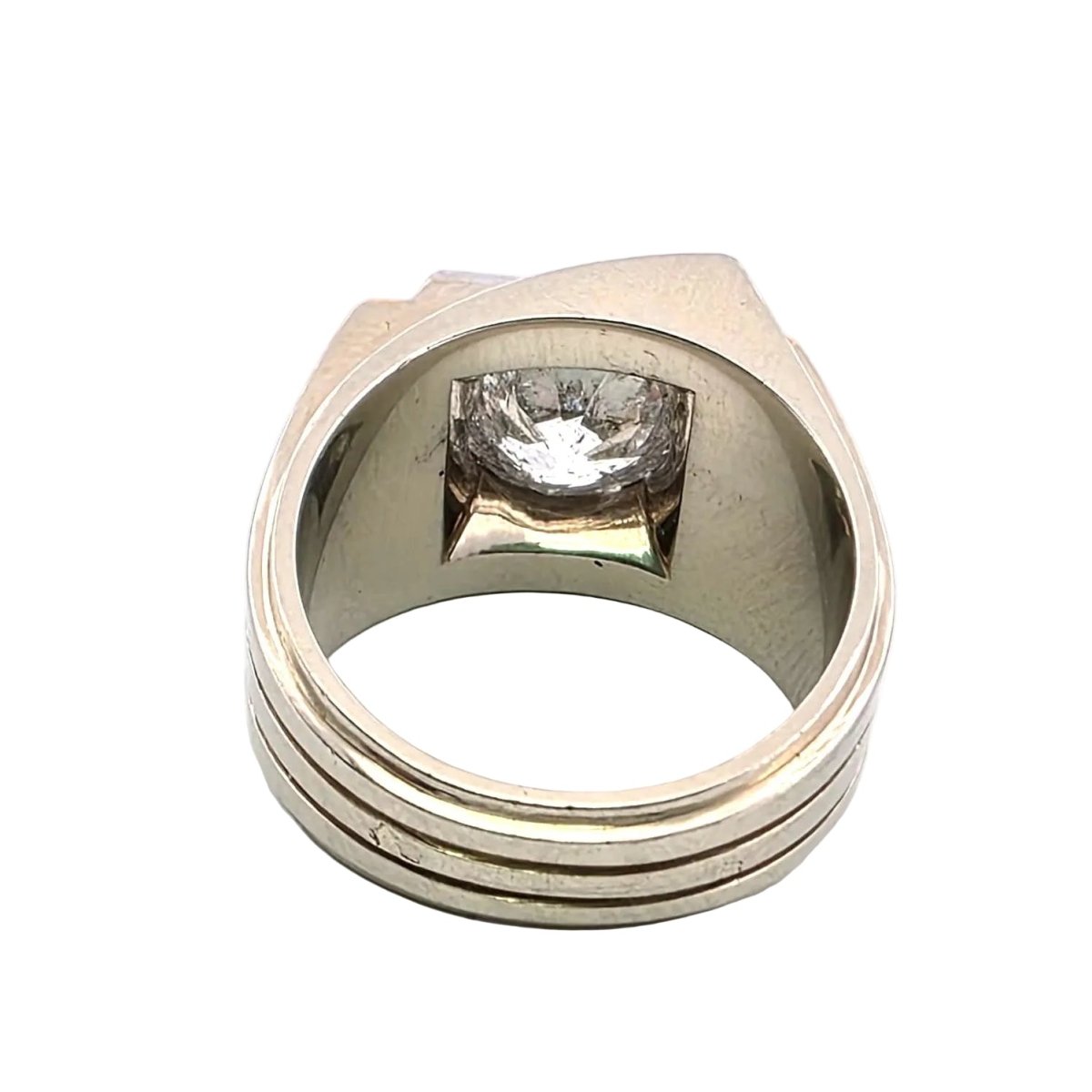 Bague Tank en or blanc, or jaune et diamants - Castafiore