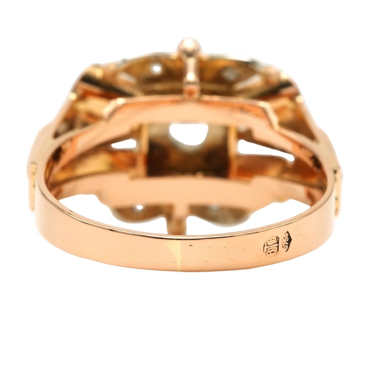 Bague Tank en or blanc, or jaune et diamants - Castafiore
