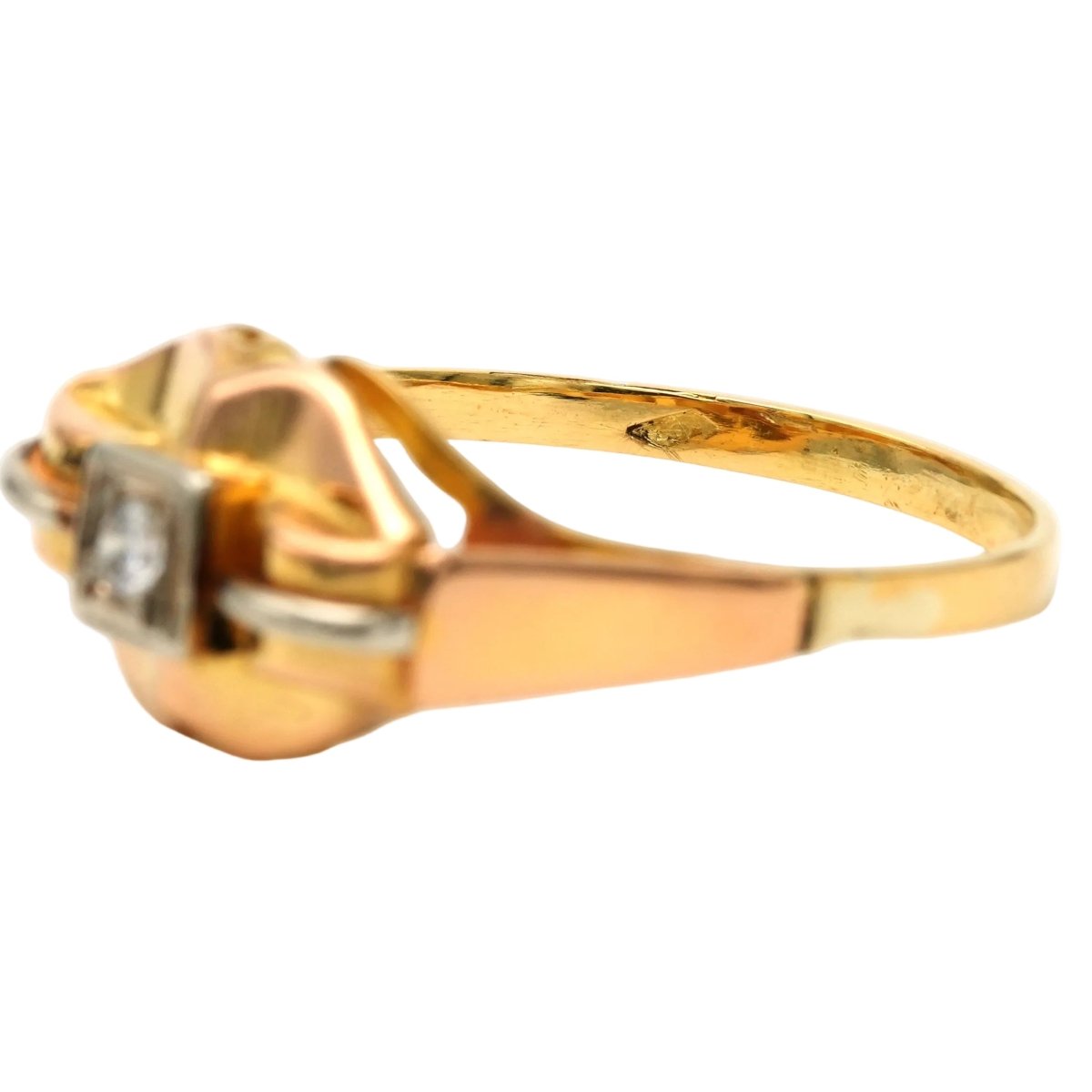 Bague Tank en or blanc, or jaune et diamants - Castafiore