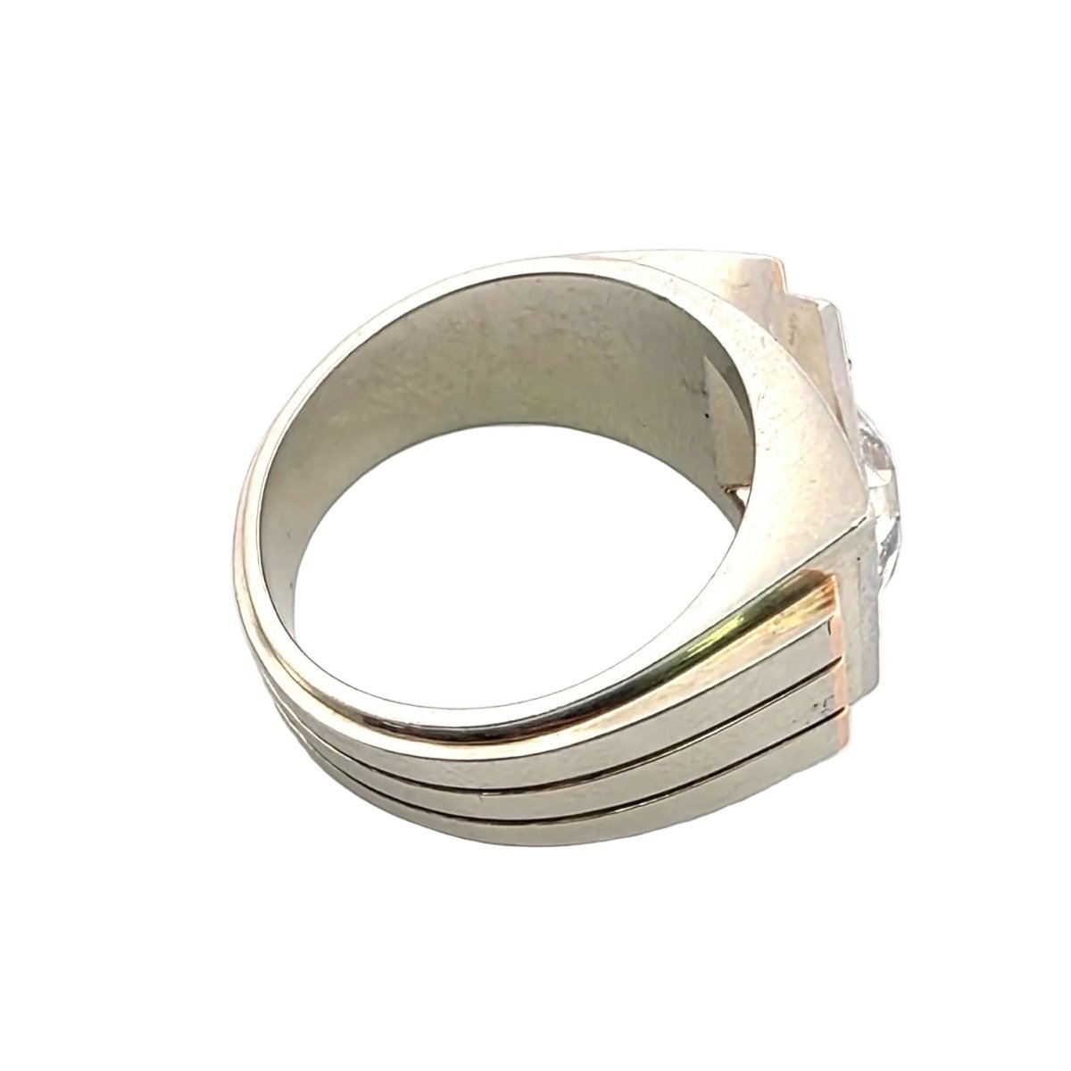 Bague Tank en or blanc, or jaune et diamants - Castafiore