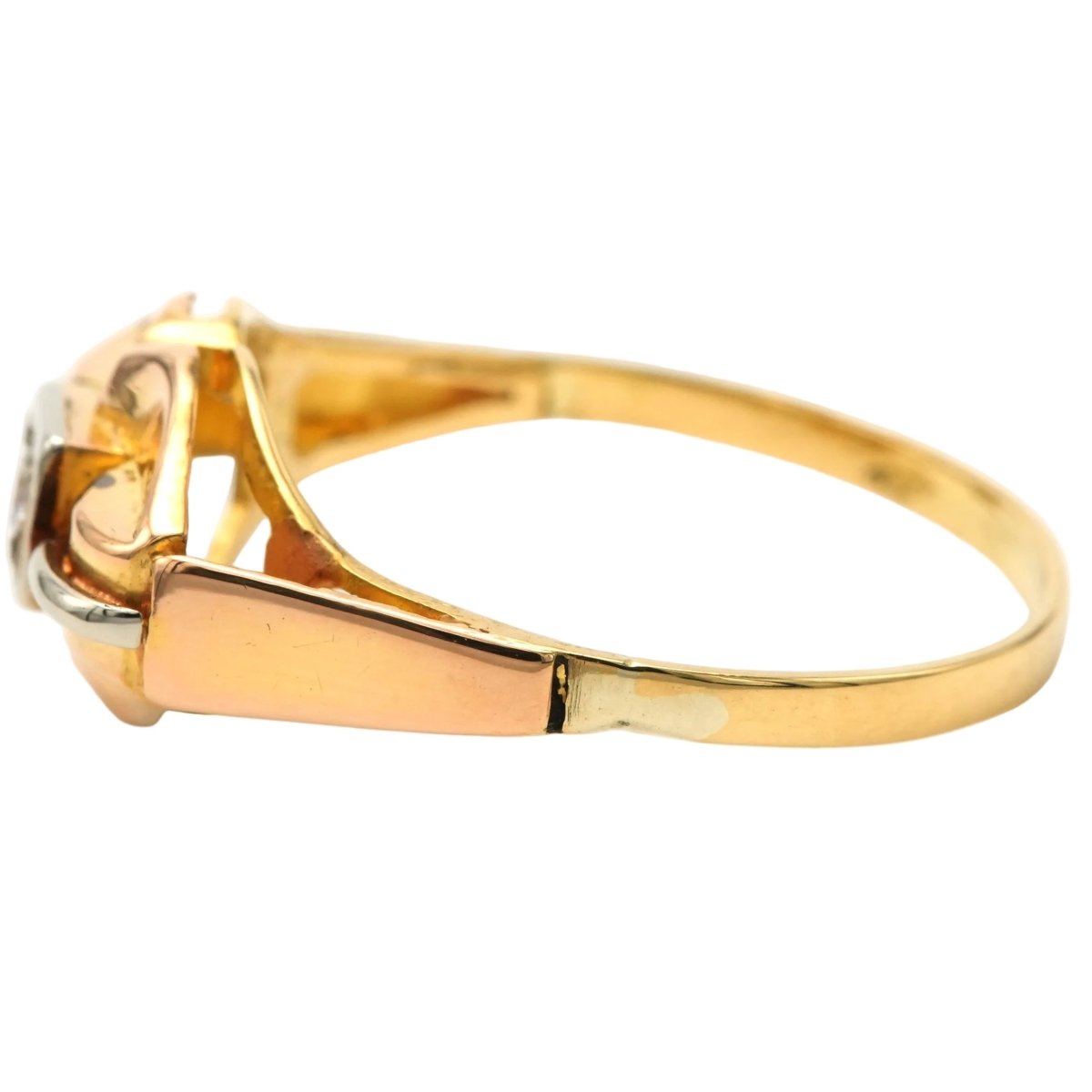 Bague Tank en or blanc, or jaune et diamants - Castafiore