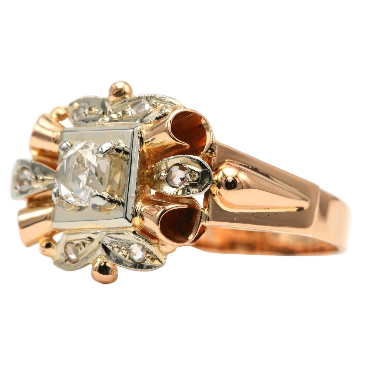 Bague Tank en or blanc, or jaune et diamants - Castafiore