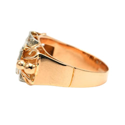 Bague Tank en or blanc, or jaune et zirconiums - Castafiore