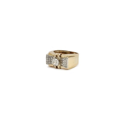 Bague Tank en or blanc, or jaune, platine et diamants - Castafiore