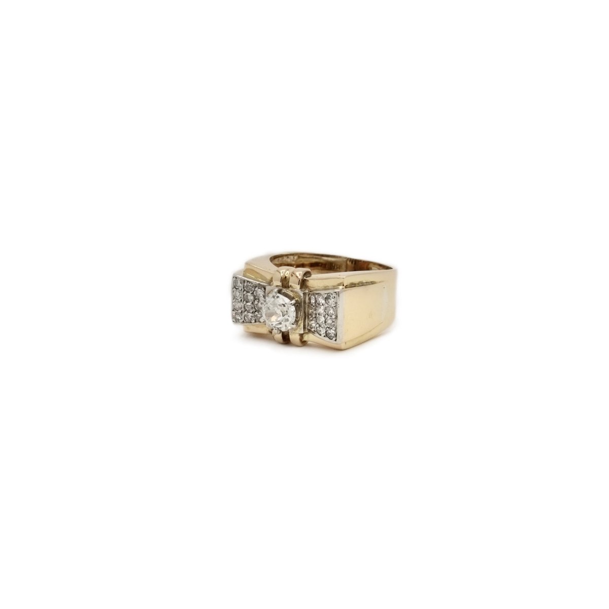 Bague Tank en or blanc, or jaune, platine et diamants - Castafiore