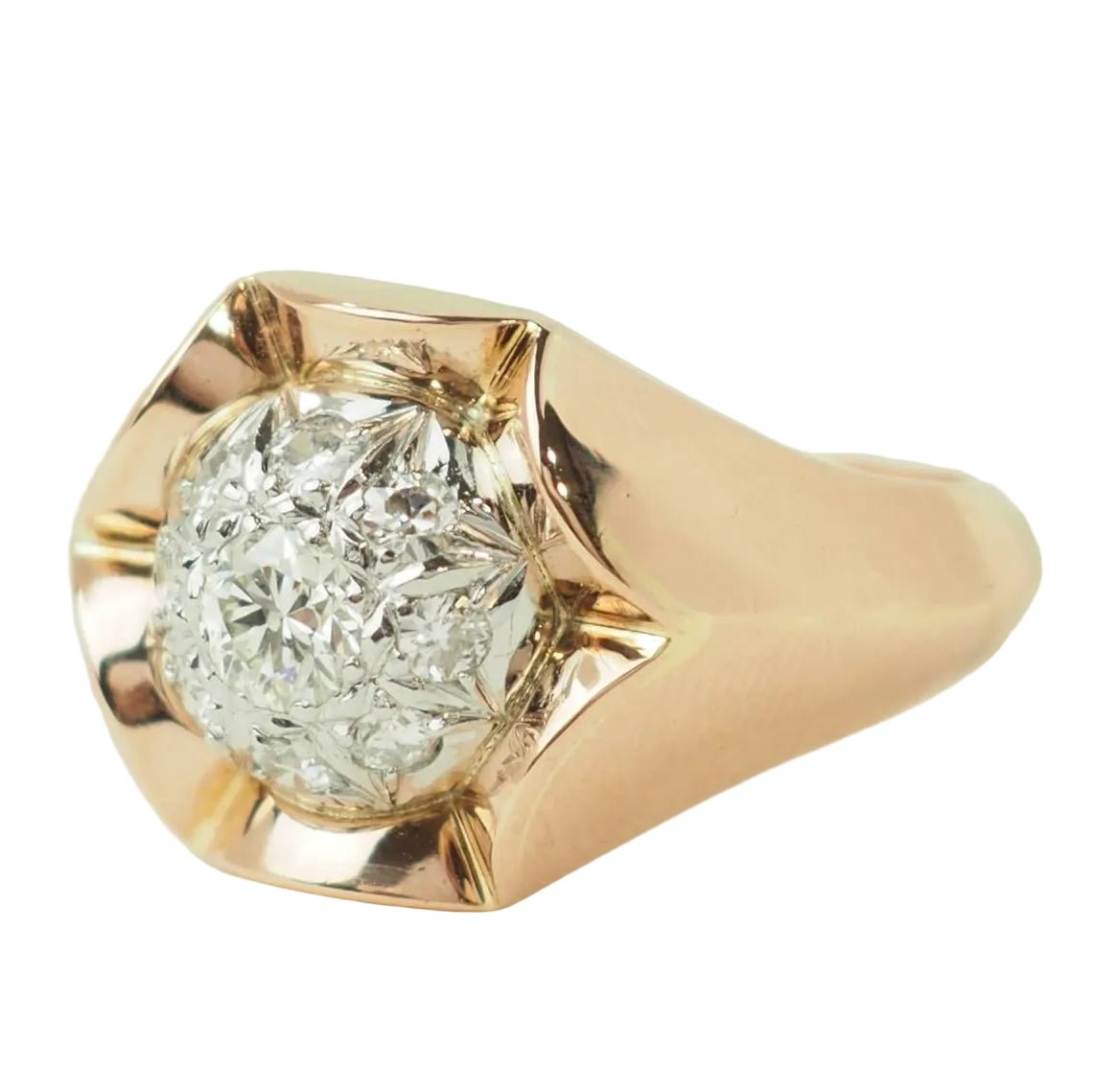 Bague Tank en or blanc, or rose et diamants - Castafiore