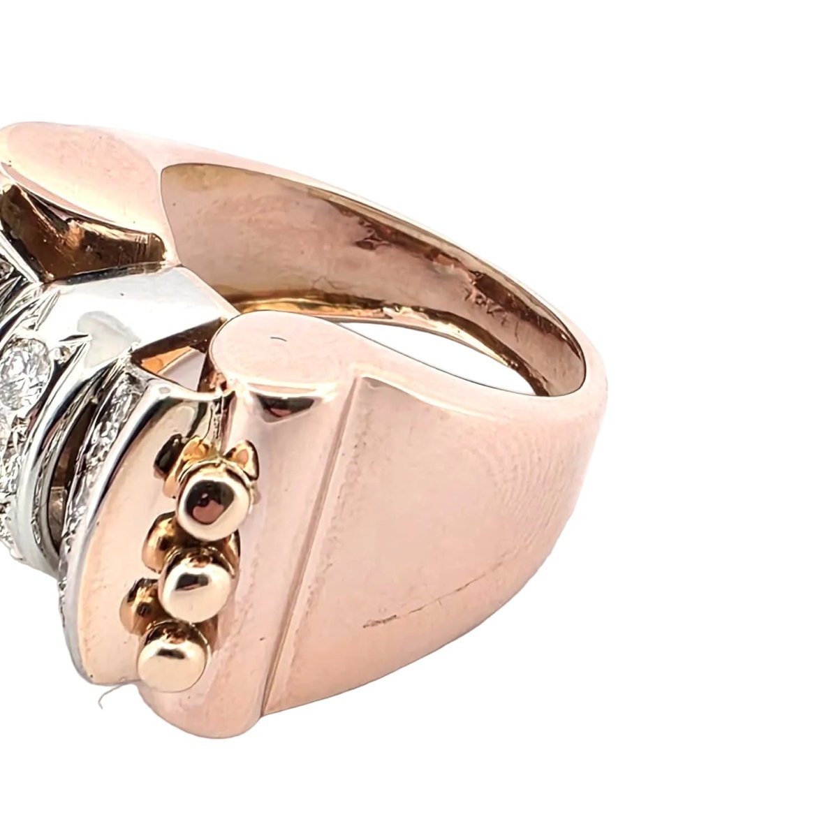 Bague Tank en or blanc, or rose et diamants - Castafiore