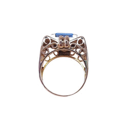 Bague Tank en or et aigue - marine - Castafiore