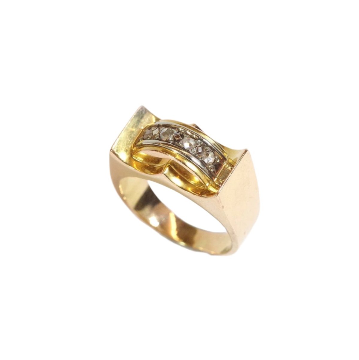 Bague Tank en or et diamants - Castafiore