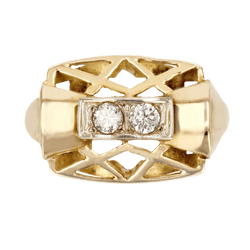 Bague Tank en or jaune - Castafiore