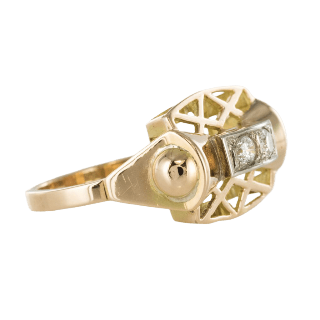 Bague Tank en or jaune - Castafiore