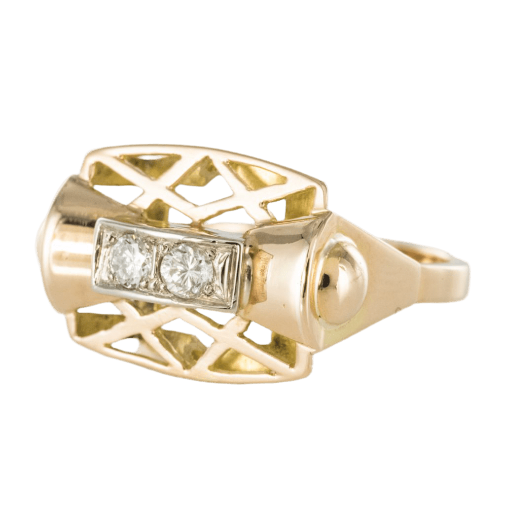 Bague Tank en or jaune - Castafiore