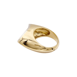 Bague Tank en or jaune, blanc et diamant brun - Castafiore