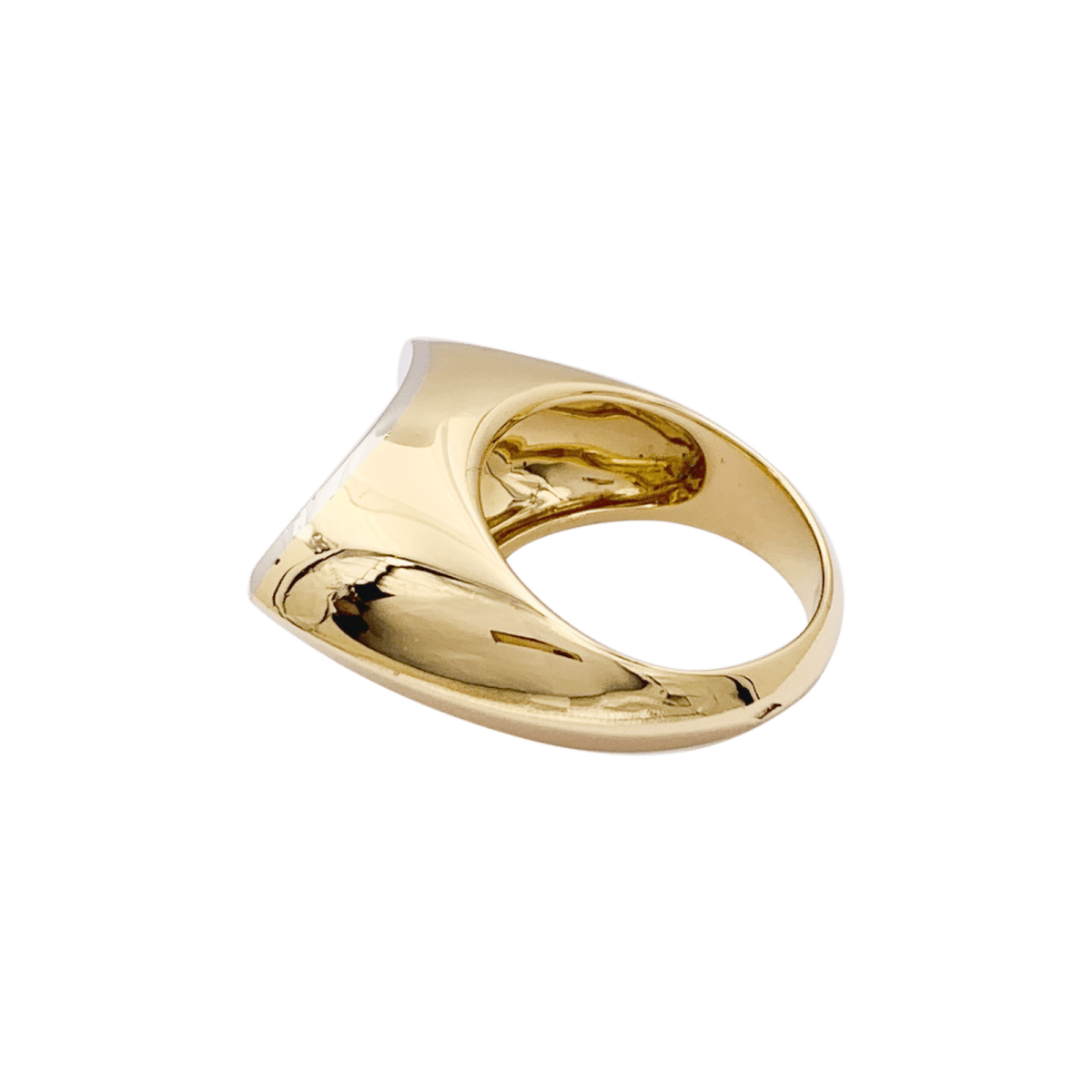 Bague Tank en or jaune, blanc et diamant brun - Castafiore