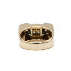 Bague Tank en or jaune, blanc et diamants - Castafiore