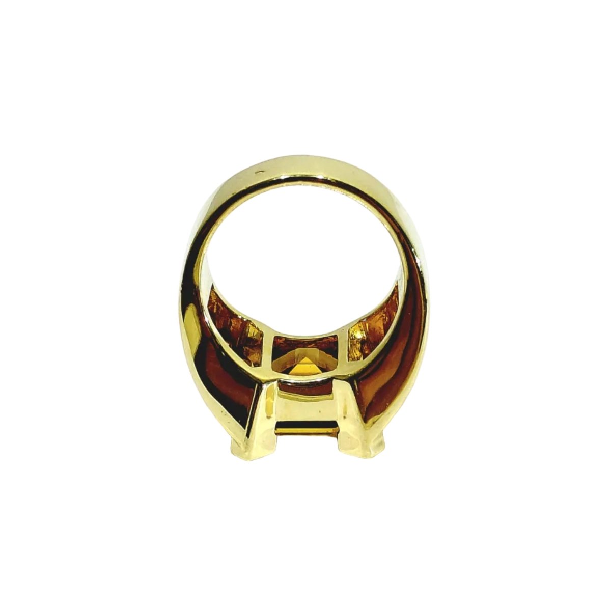 Bague Tank en or jaune, citrines et diamants - Castafiore