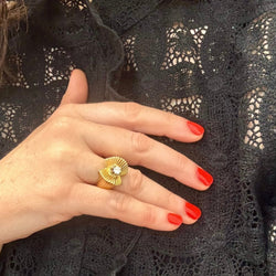 Bague Tank en or jaune et diamant - Castafiore